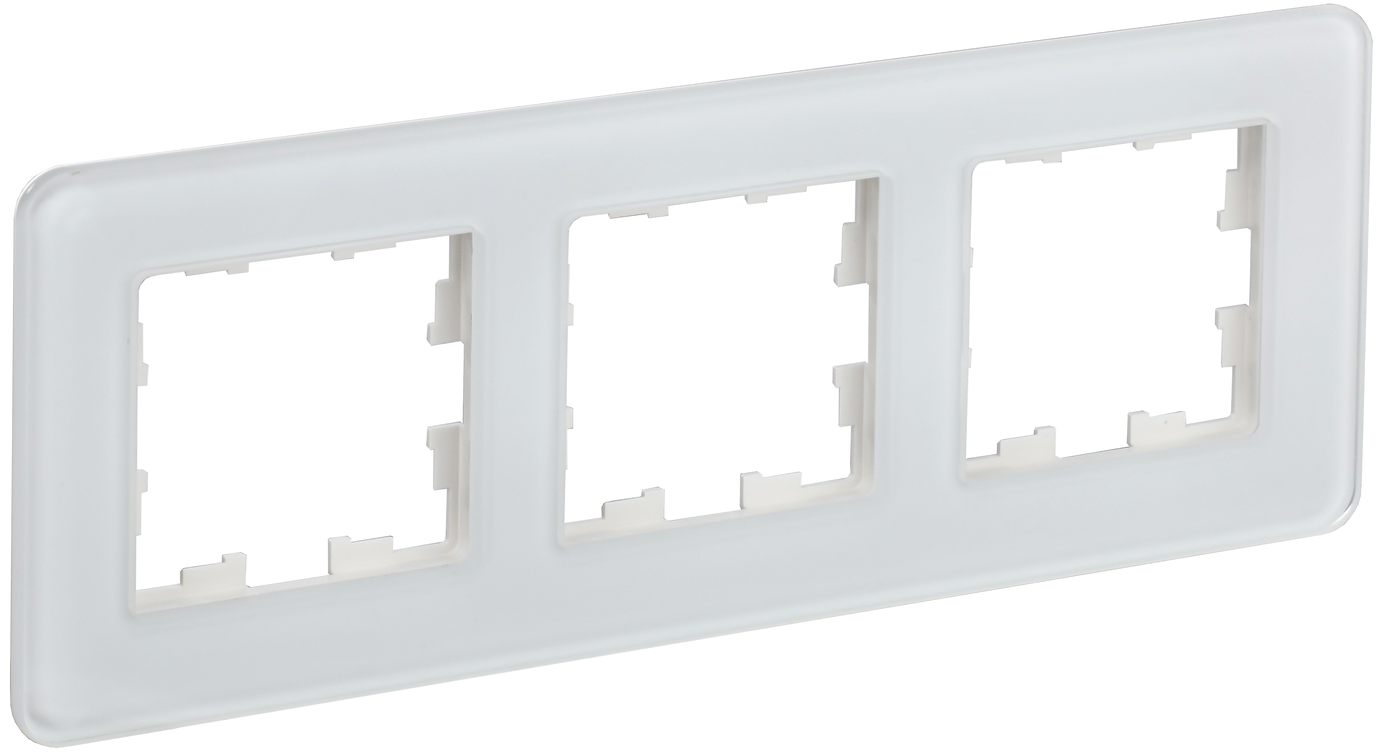 BRITE Рамка 3-местная РУ-3-2-Бр стекло белый RE IEK