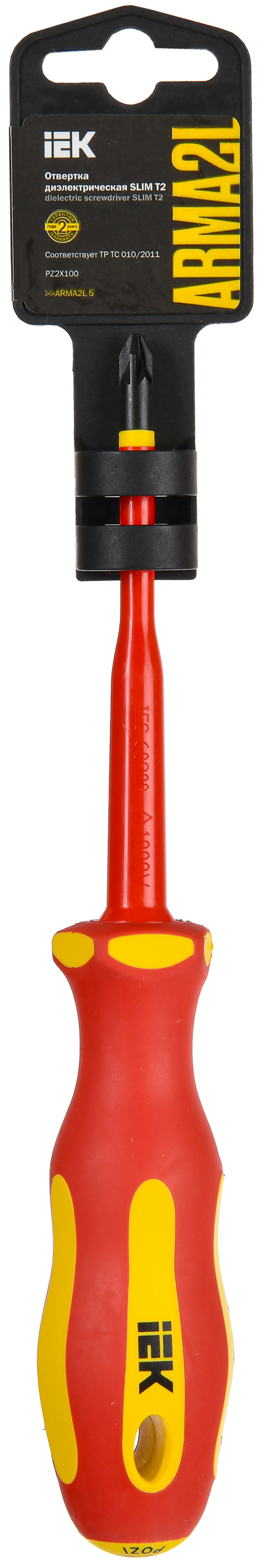 ARMA2L 5 Отвертка диэлектрическая SLIM PZ2х100 Т2 IEK - Фото 2