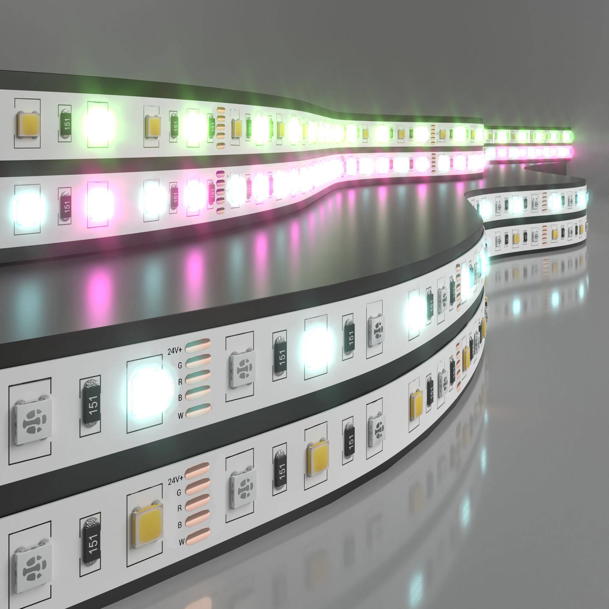 Лента светодиодная 24V 14,4W 60Led 5050+5050 IP20 MIX RGB/холодный белый, 5м Elektrostandard