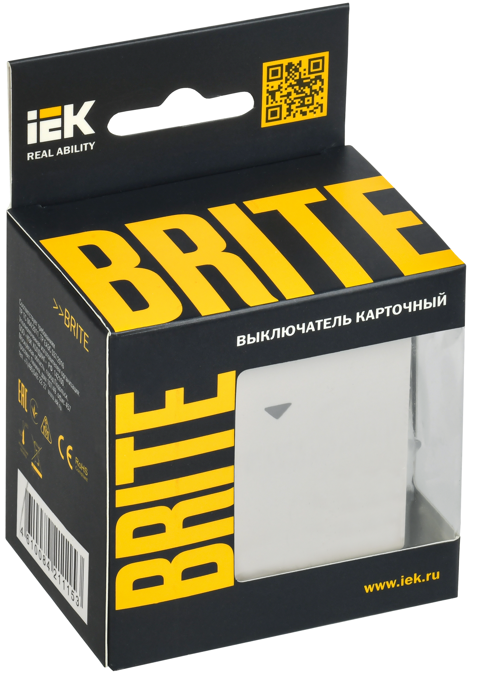 BRITE Выключатель карточный 30А ВС10-1-8-БрЖ жемчуг IEK - Фото 2