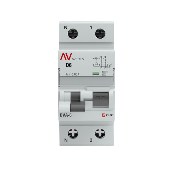 DVA-6 1P+N 6А (D) 30мА (AC) 6кА EKF AVERES