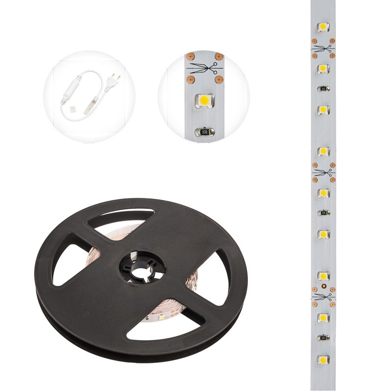 Лента светодиодная 12В, SMD2835, 4,8Вт/м, 60 LED/м, 3000К, 8мм, 5м, IP20 LAMPER - Фото 3