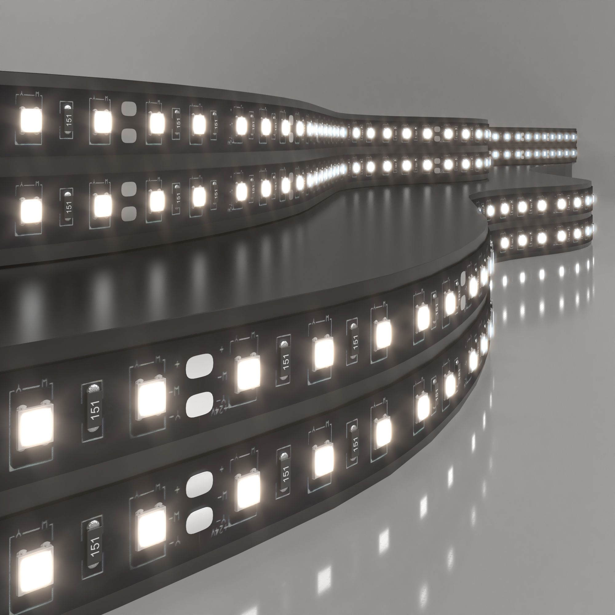 Лента светодиодная 24V 14,4W 60Led 5050 IP20 дневной белый, Black, 5м Elektrostandard