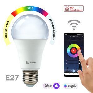 Умная лампа EKF Connect RGBW E27 slwf-e27-rgbw