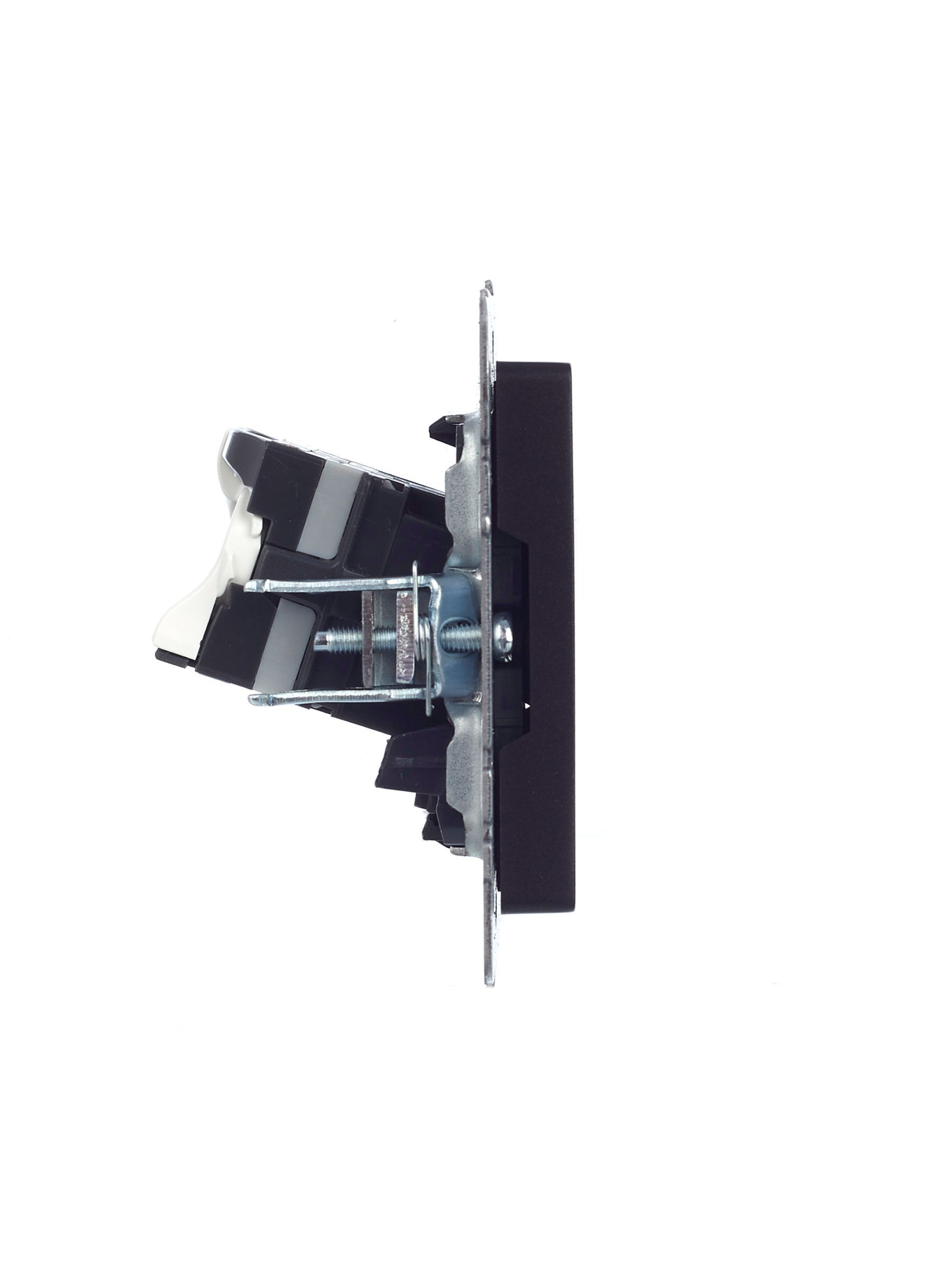 BRITE Розетка компьютерная двойная RJ45 кат.5E РК10-2-БрЧ черный IEK - Фото 2