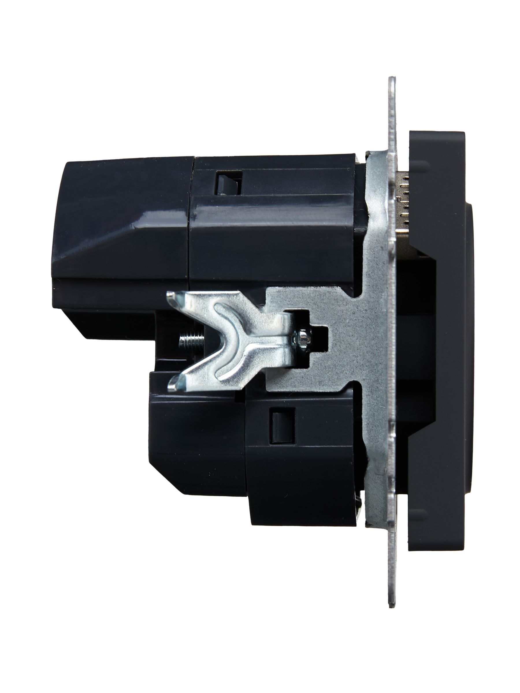 BRITE Розетка 1-местная с заземлением с защитными шторками 16А с USB A+C 18Вт РЮш11-1-БрГ графит IEK - Фото 8