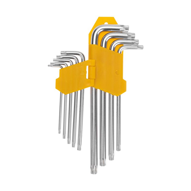 Набор ключей имбусовых Tamper-Torx KRANZ 9 шт., ТТ10-ТТ50, закаленные, удлиненные, никель - Фото 3