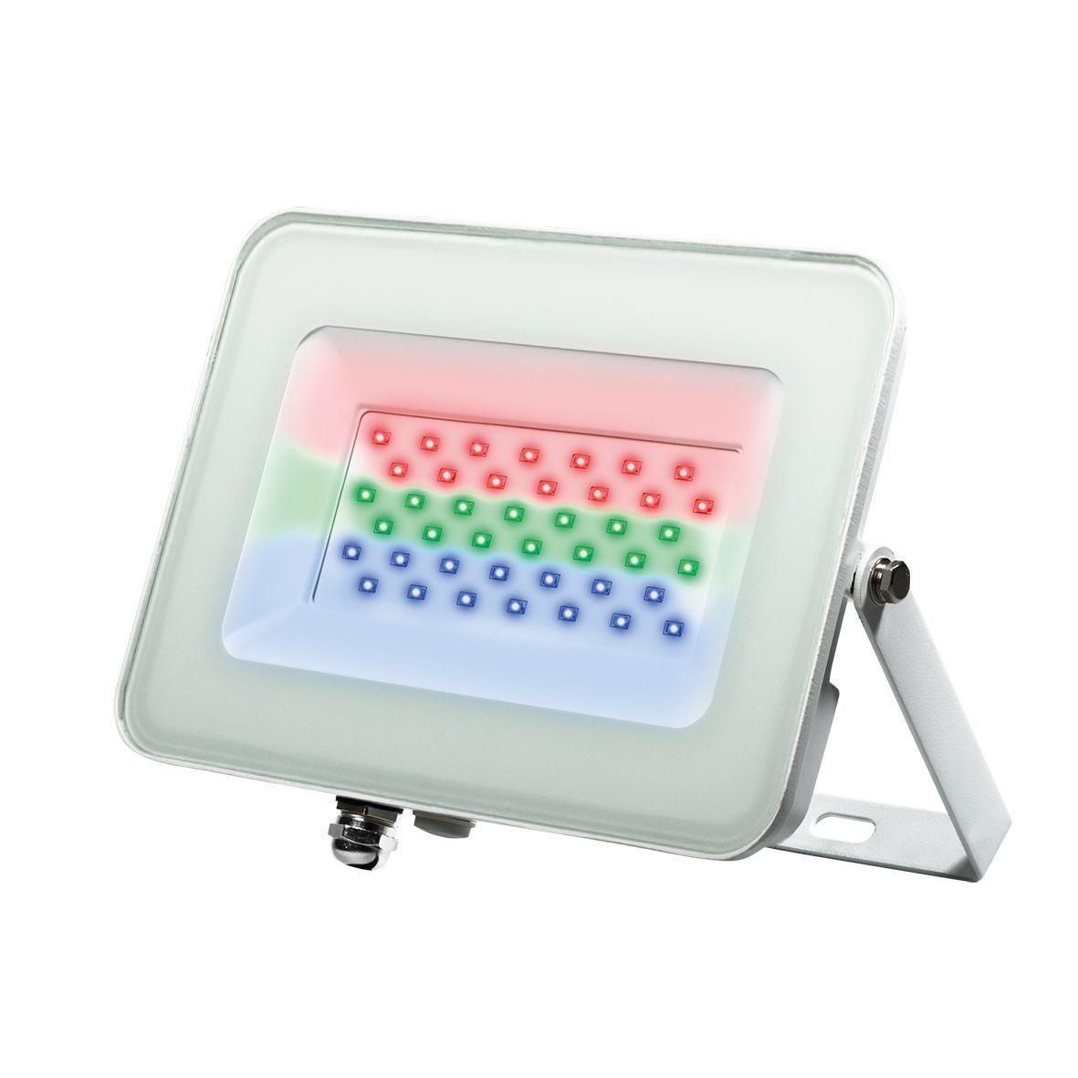Прожектор светодиодный PFL- 30W RGB IP65 белый Jazzway