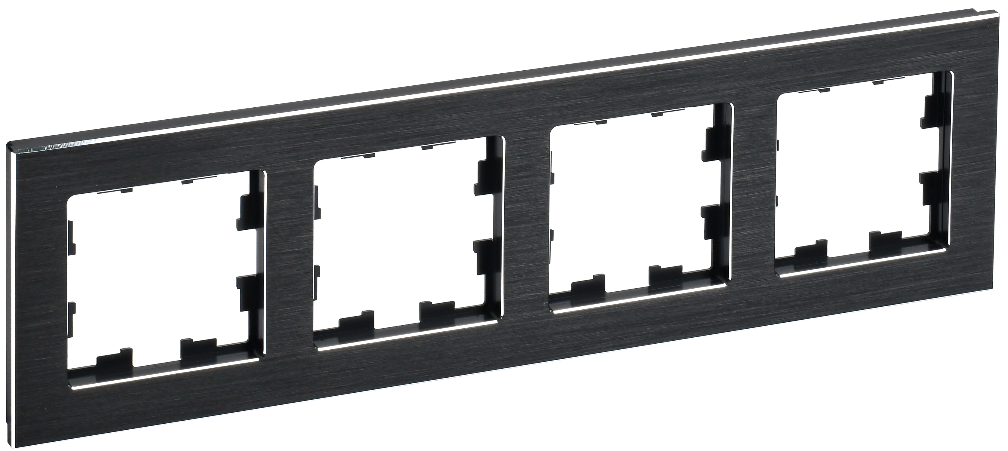 BRITE Рамка 4 -местная РУ-4-1-БрЧ металл черный IEK