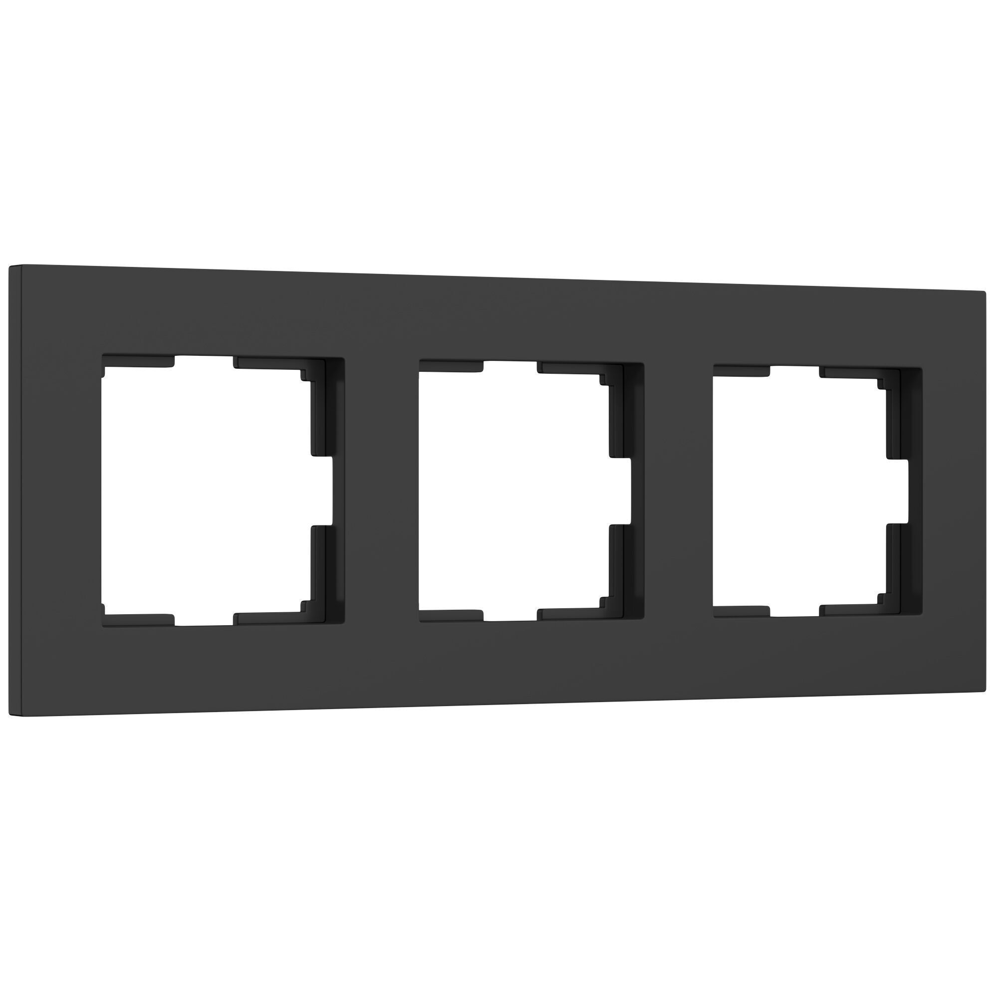 Рамка на 3 поста Slab (черный матовый) Werkel