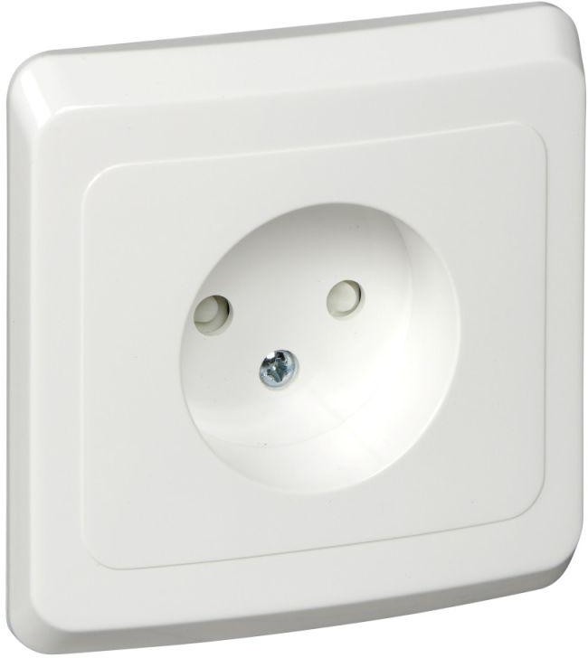 Розетка 1-м СП Этюд 16А IP20 250В без заземл. защ. шторки бел. SE PC16-002B