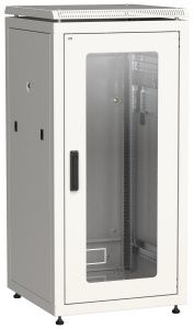 ITK LINEA N Шкаф сетевой 19" 24U 600х600мм стеклянная передняя дверь серый