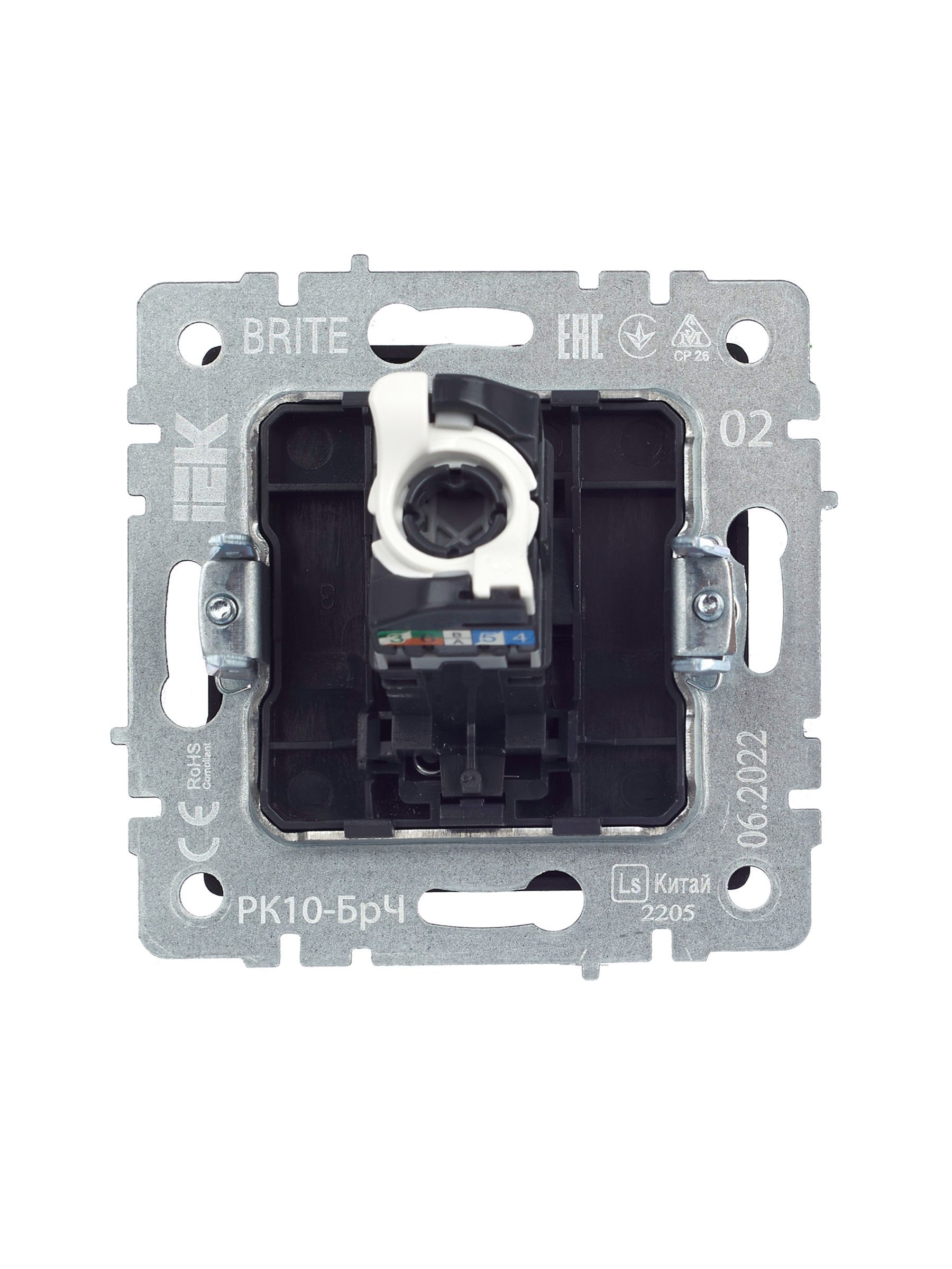 BRITE Розетка компьютерная RJ45 кат.5E РК10-БрЧ черный IEK - Фото 3