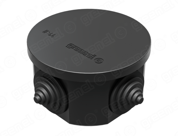 Коробка распаячная для о/п D75х40мм IP44 (60шт) ЧЕРНАЯ 4 гермоввода