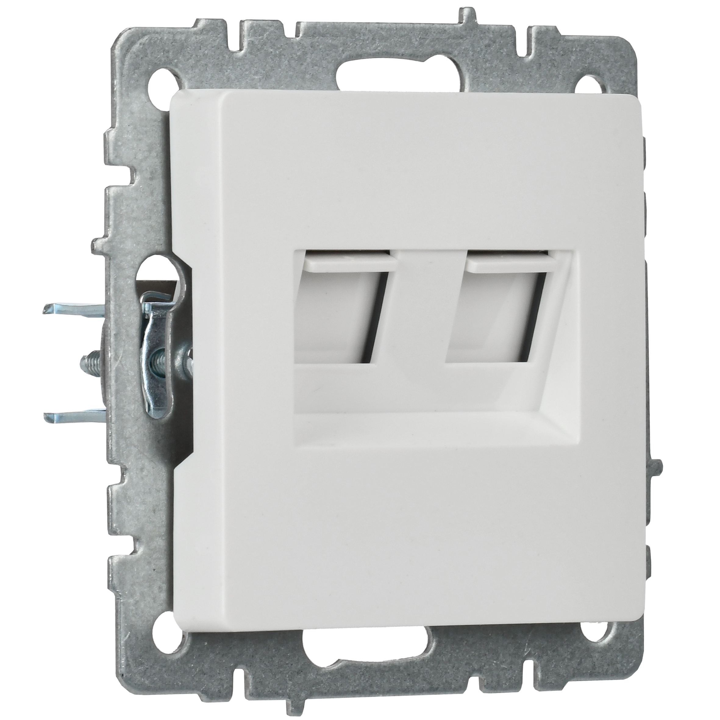 BRITE Розетка компьютерная двойная кат.5E RJ45 РК10-2-БрБ белый IEK - Фото 3