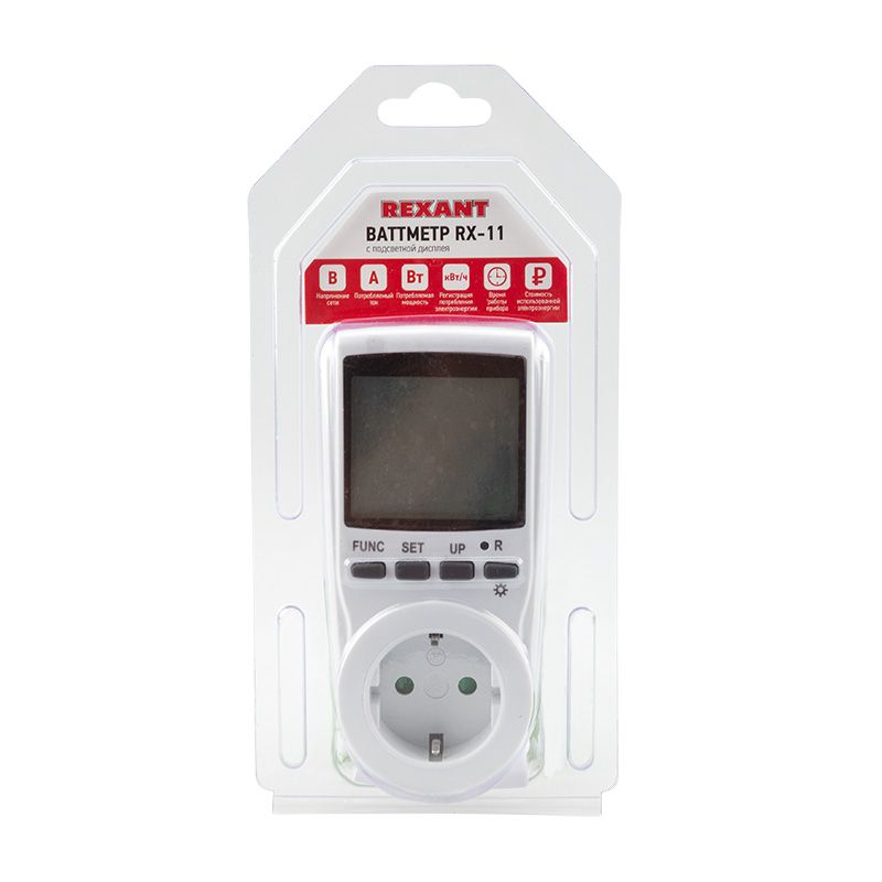 Ваттметр с подсветкой RX-11 вертикальный 2х тарифный 16А REXANT - Фото 3