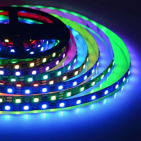 Комплект цифровой светодиодной ленты smd5050 60д/м 12В IP20 5м RGB Apeyron - Фото 2