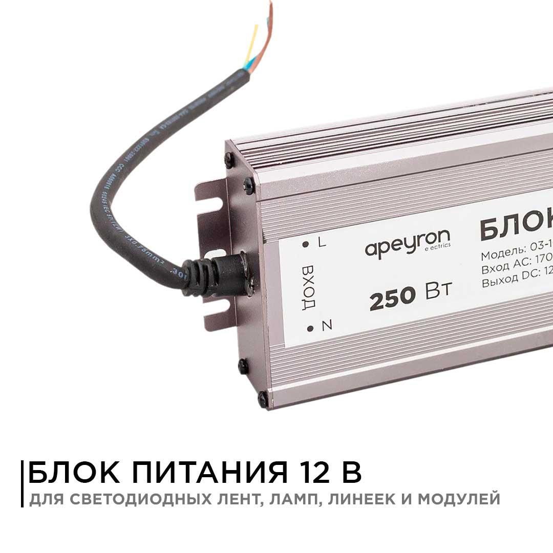 Блок питания 12В, (СТ), 250Вт, импульсный, IP67, 170-264В, 20,83А - Фото 10