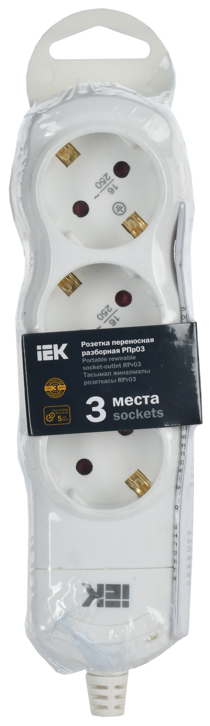 Розетка переносная разборная РПр03 3 места IEK - Фото 2