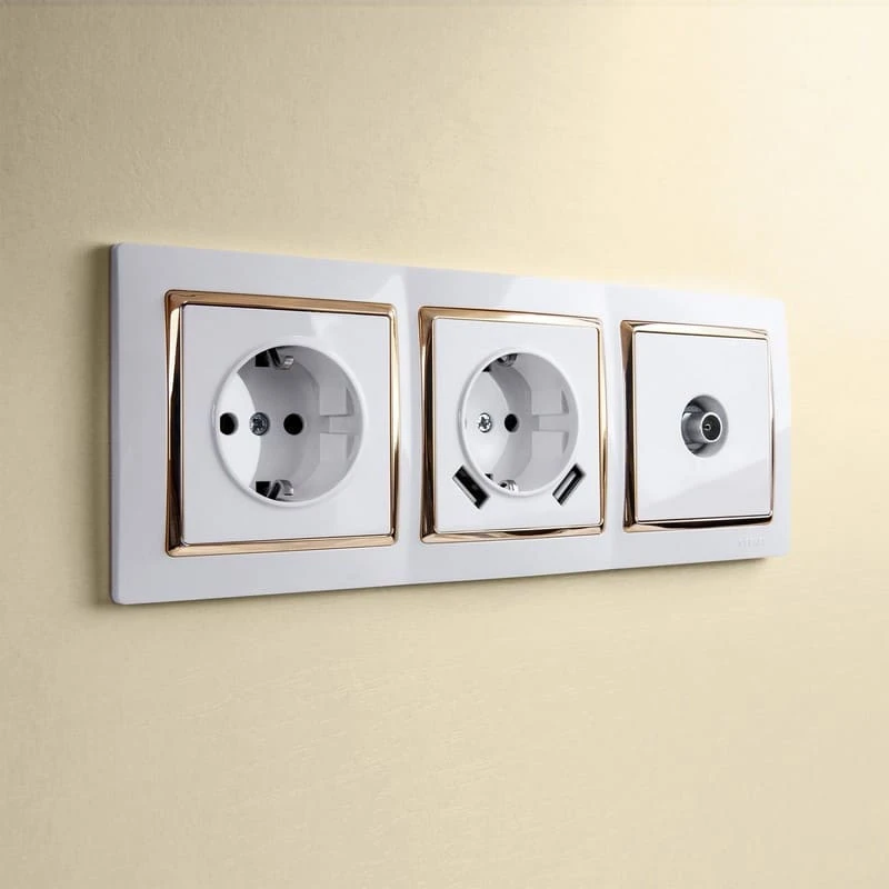 Розетка с заземлением, шторками и USB тип A+C (белый) Werkel - Фото 14