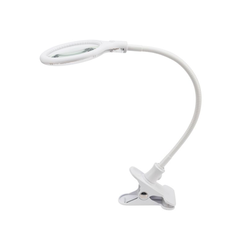 Лупа настольная 3D с подсветкой 30 SMD LED, подставка+прищепка, ø95мм, белая REXANT - Фото 4