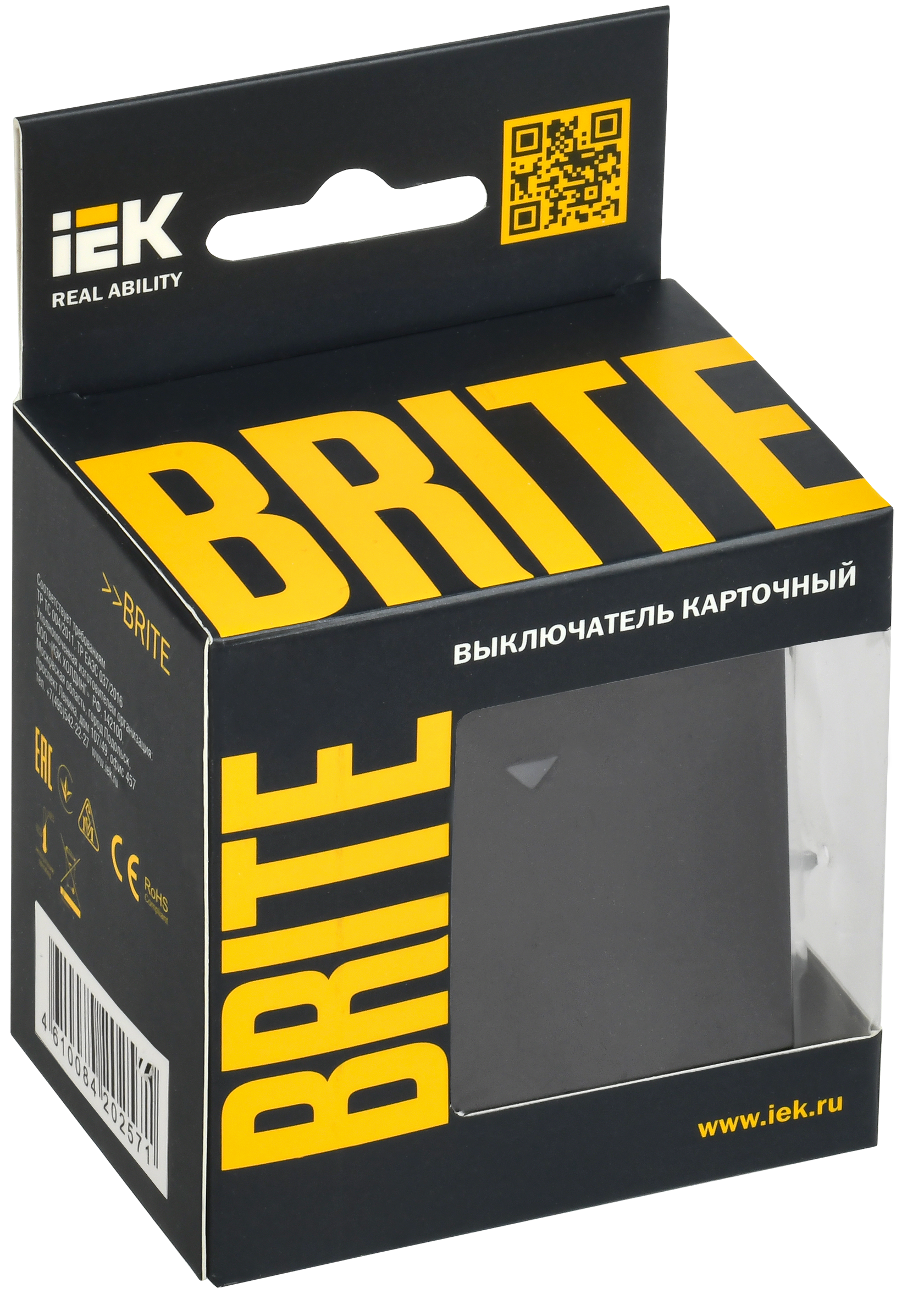 BRITE Выключатель карточный 30А ВС10-1-8-БрГ графит IEK - Фото 2