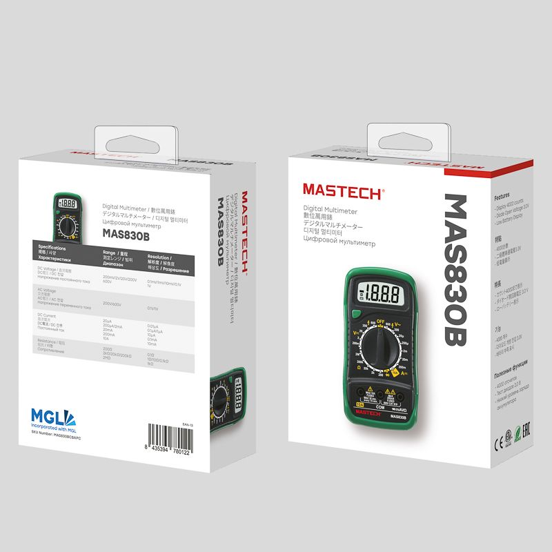 Портативный мультиметр MAS830B MASTECH - Фото 3