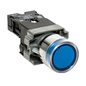 Кнопка BA61 с подсветкой 230В синяя NO IP65 EKF