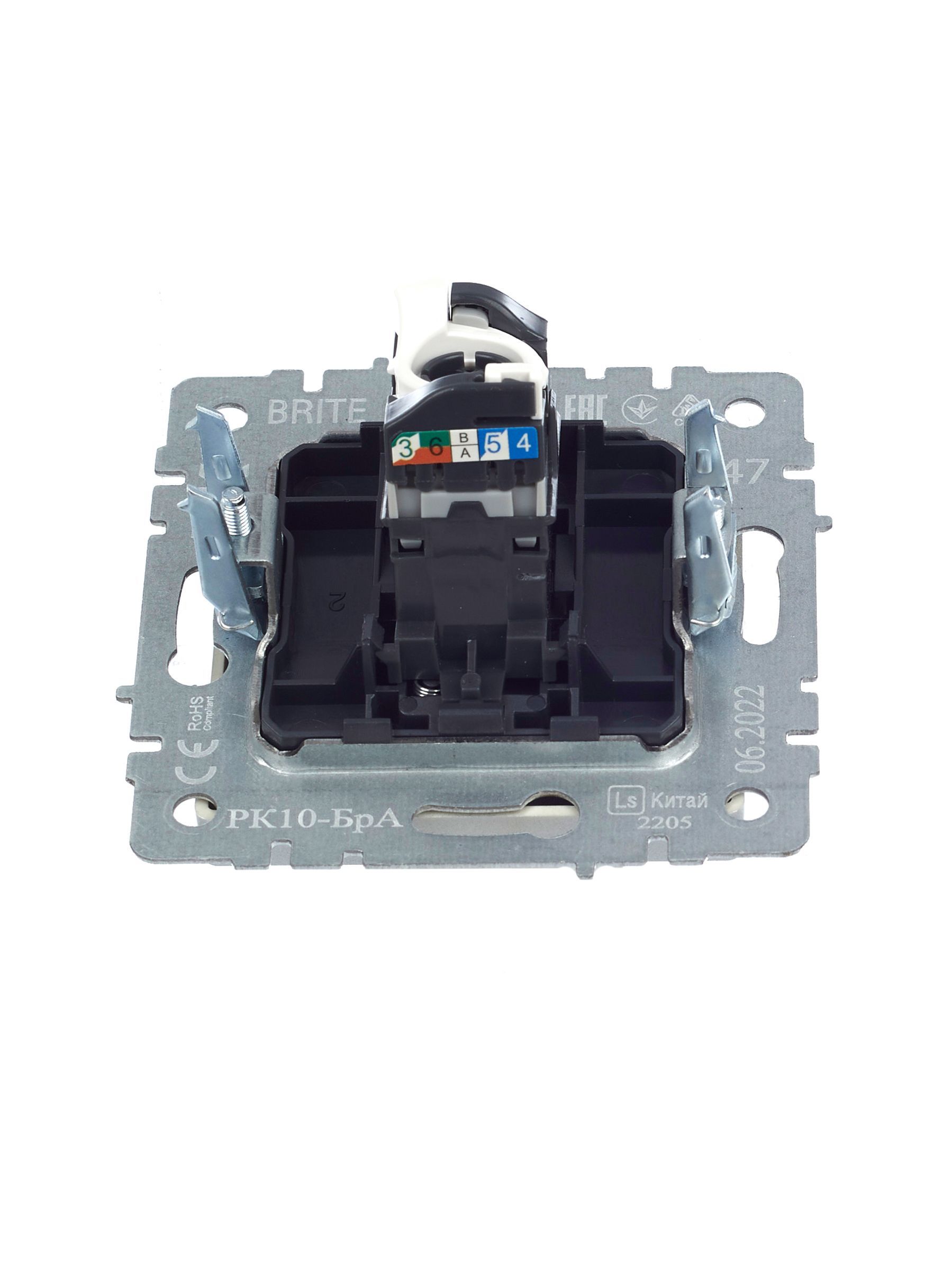 BRITE Розетка компьютерная RJ45 кат.5E РК10-БрА алюминий IEK - Фото 4