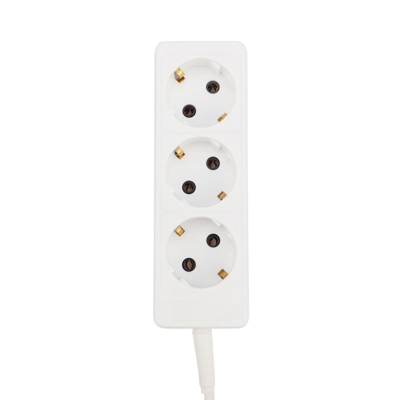 Удлинитель 3 гнезда, 10м, 3х0,75мм², с/з, белый PROconnect