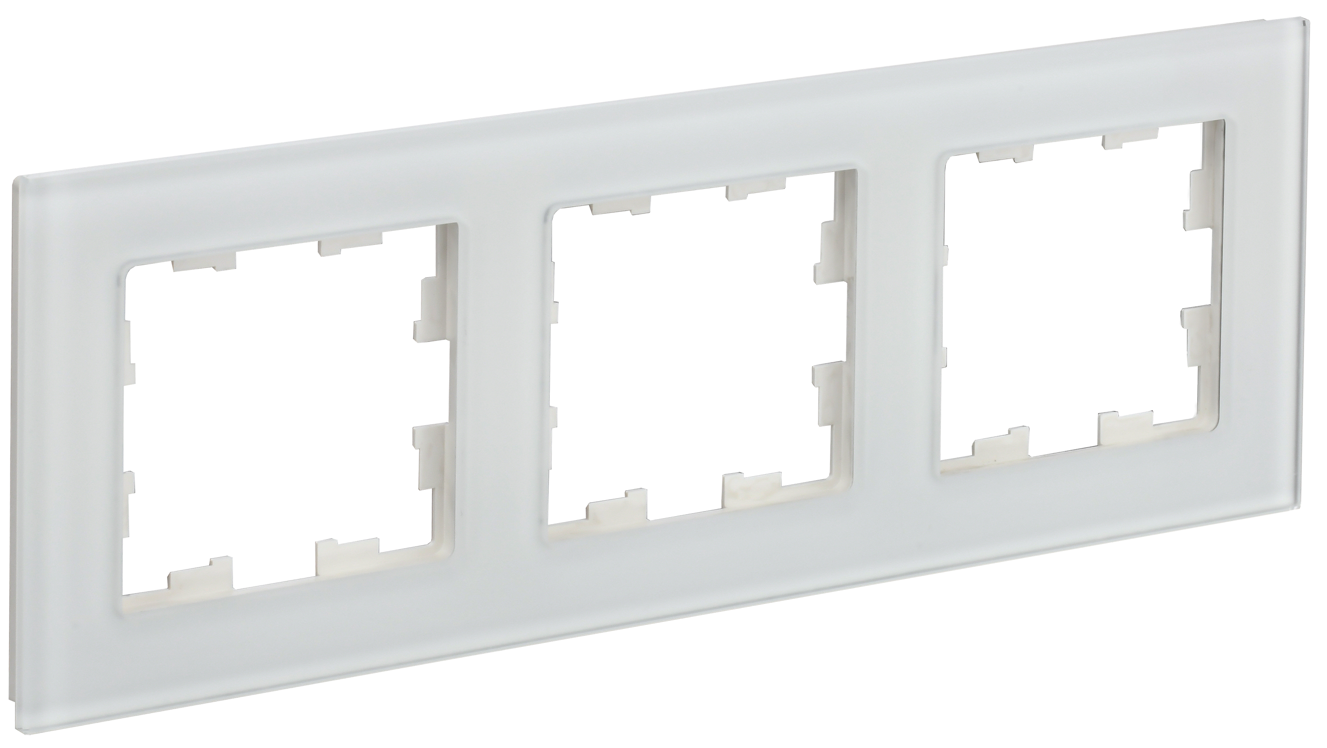 BRITE Рамка 3-местная РУ-3-2-Бр стекло белый матовый IEK