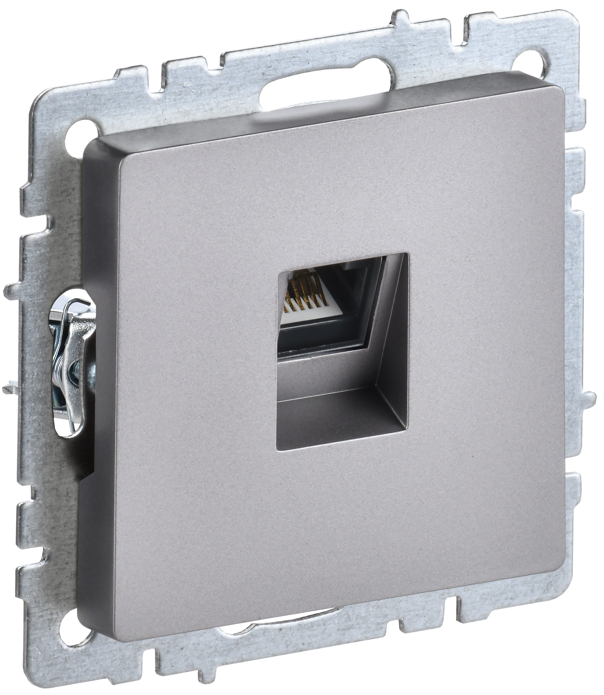 BRITE Розетка компьютерная RJ45 кат.5E РК10-БрС сталь IEK