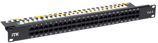 ITK 1U телефонная патч-панель кат.3 50 портов RJ45 (Dual)