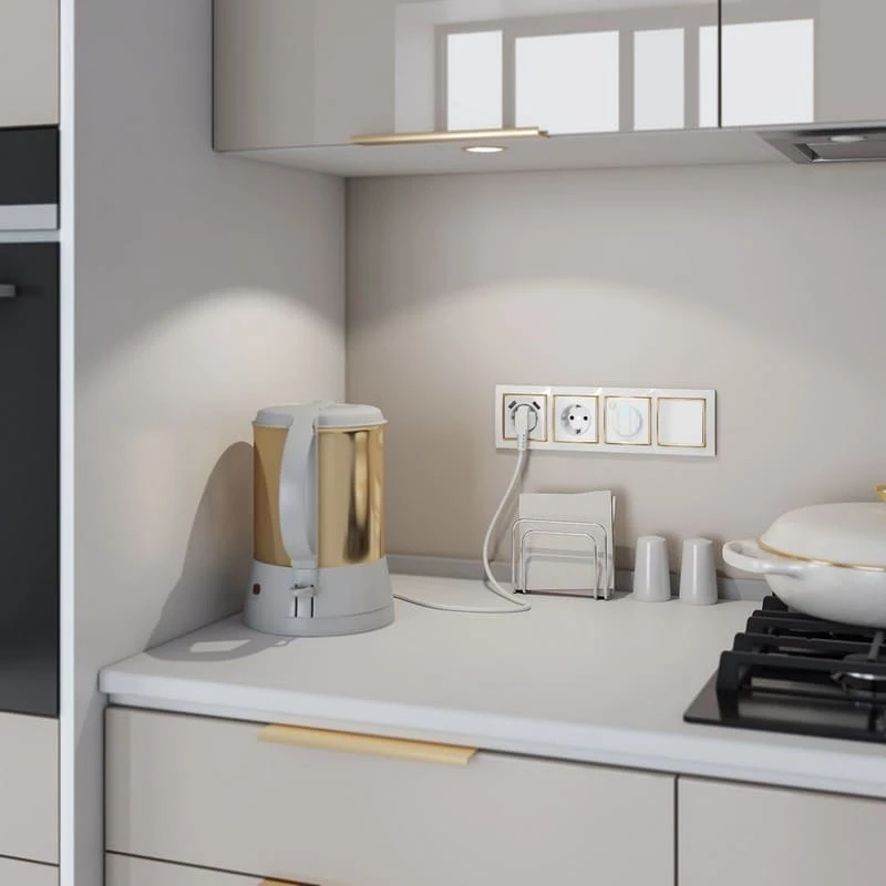 Розетка с заземлением, шторками и USB тип A+C (белый) Werkel - Фото 7