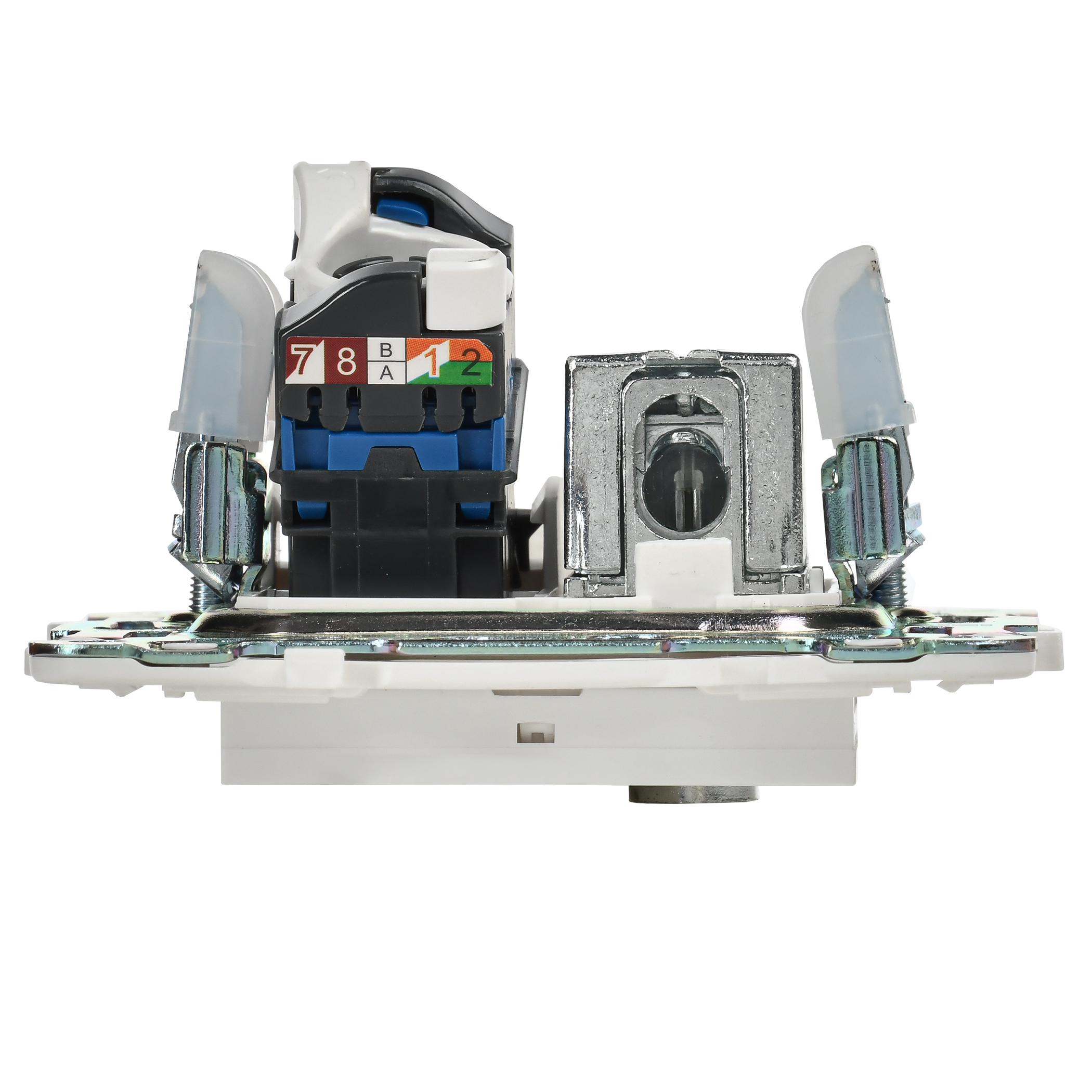 SKANDY Розетка двойная TV+RJ45 кат.6E SK-A15W арктический белый IEK - Фото 3