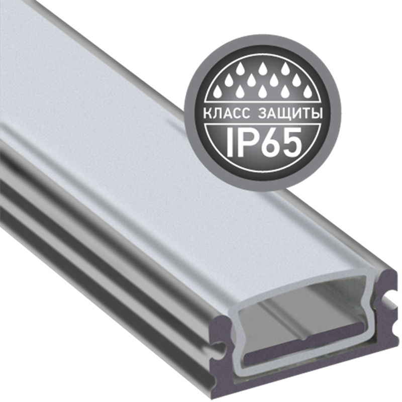 Профиль влагозащищенный PAL 1808 (2м) (с мат.рассеив) IP65 Jazzway