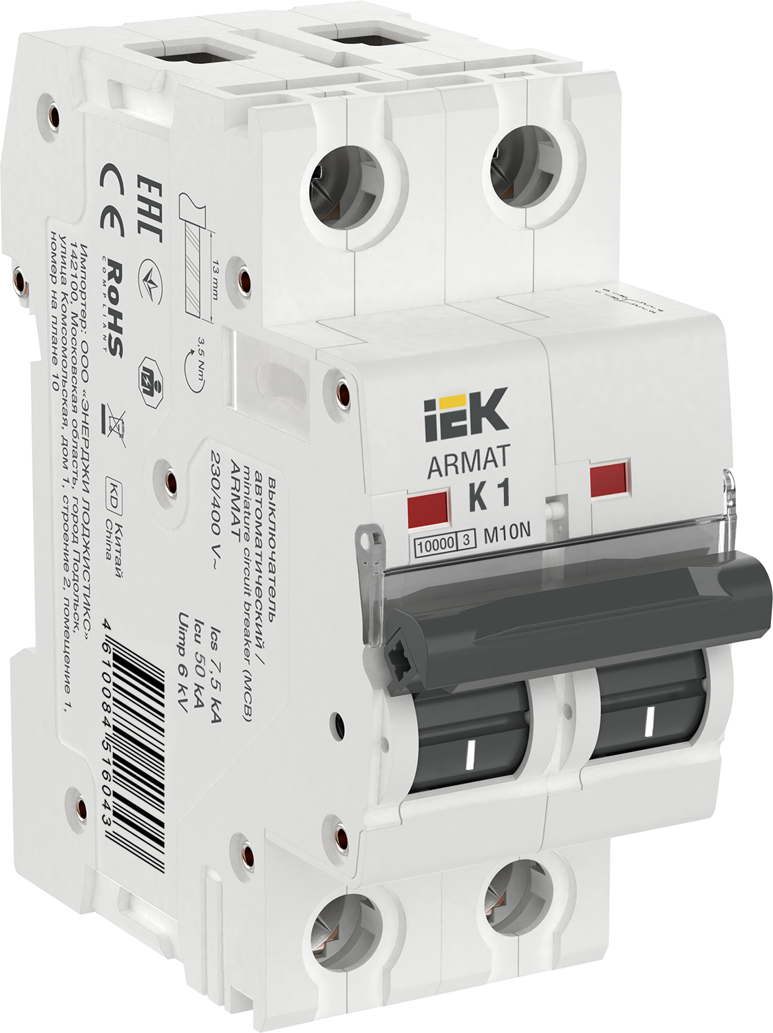 ARMAT Автоматический выключатель M10N 2P K 1А IEK