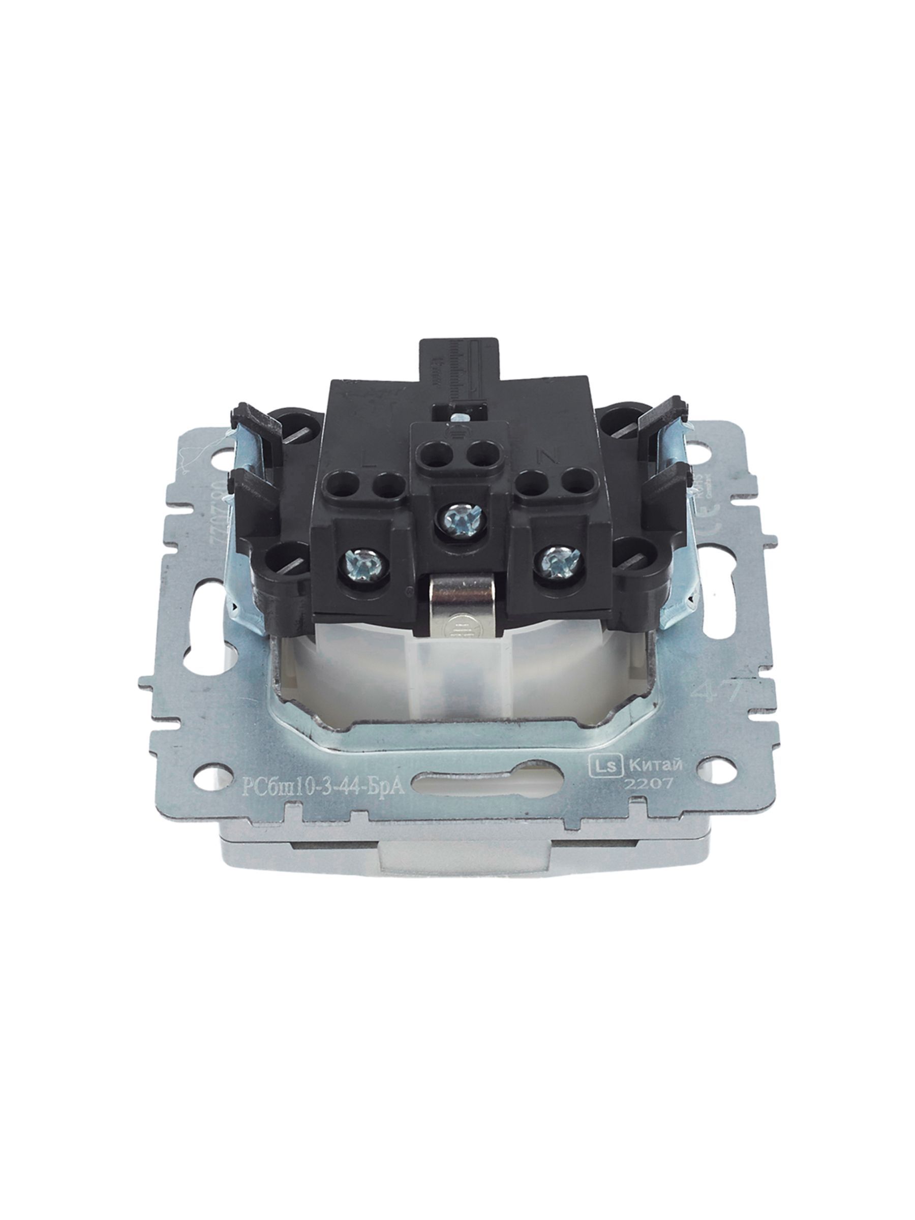 BRITE Розетка 1-местная с заземлением с защитными шторками и крышкой 16А IP44 РСбш10-3-44-БрА алюминий IEK - Фото 9