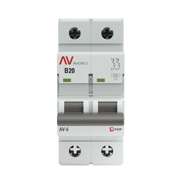 AV-6 2P 20A (B) 6kA EKF AVERES - Фото 4
