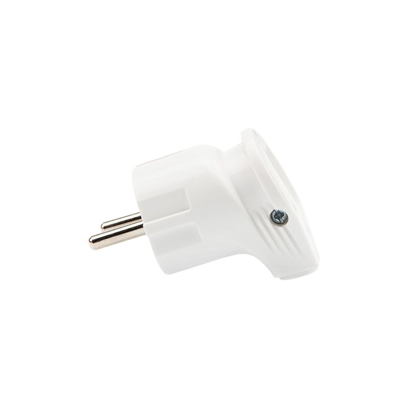 Вилка Евро угловая с з/к 16А белая IP20 REXANT - Фото 2