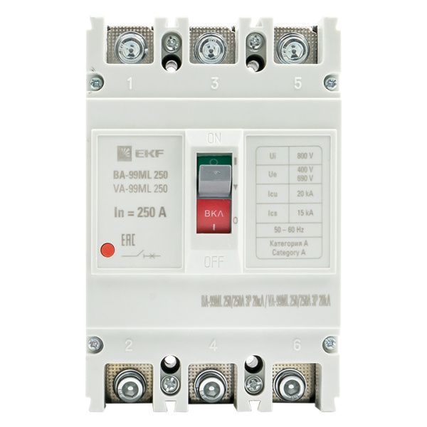 ВА-99МL 250/250А 3P 20кА EKF Basic - Фото 7