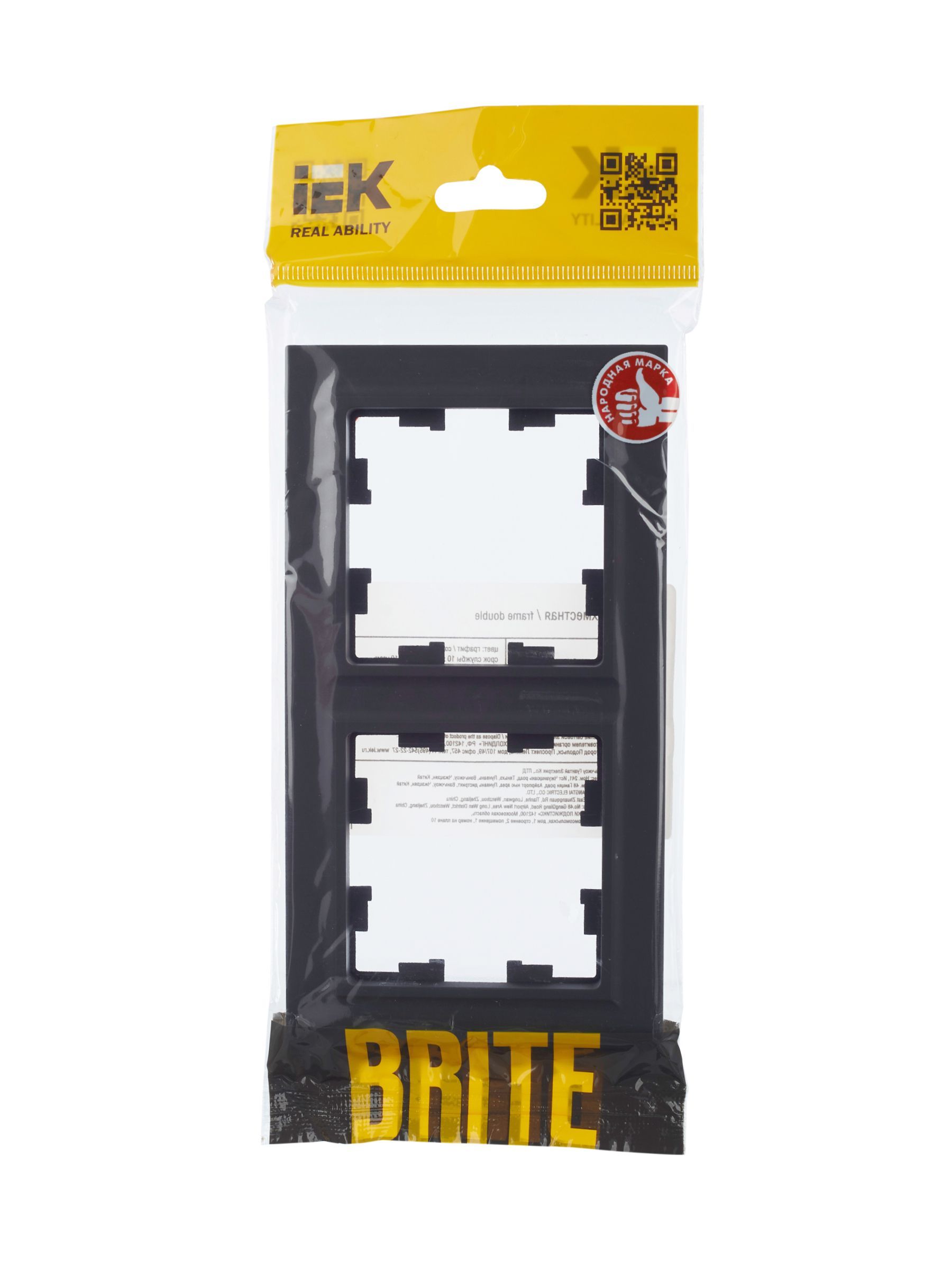 BRITE Рамка 2-местная РУ-2-БрГ графит IEK - Фото 2