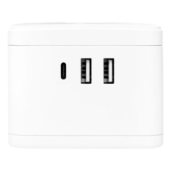 Удлинитель "Куб" 2 гнезда 2USB 2,4А+Type C + Ночник 1,3 метра 1мм2 - Фото 4
