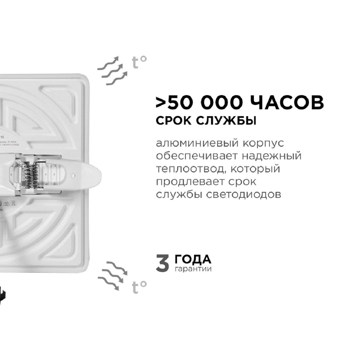 Панель светодиодная встраиваемая безрамочная FLP, 12Вт (8Вт+4Вт), 230В/50Гц, 1020лм, 6500К, IP20, 12 - Фото 9