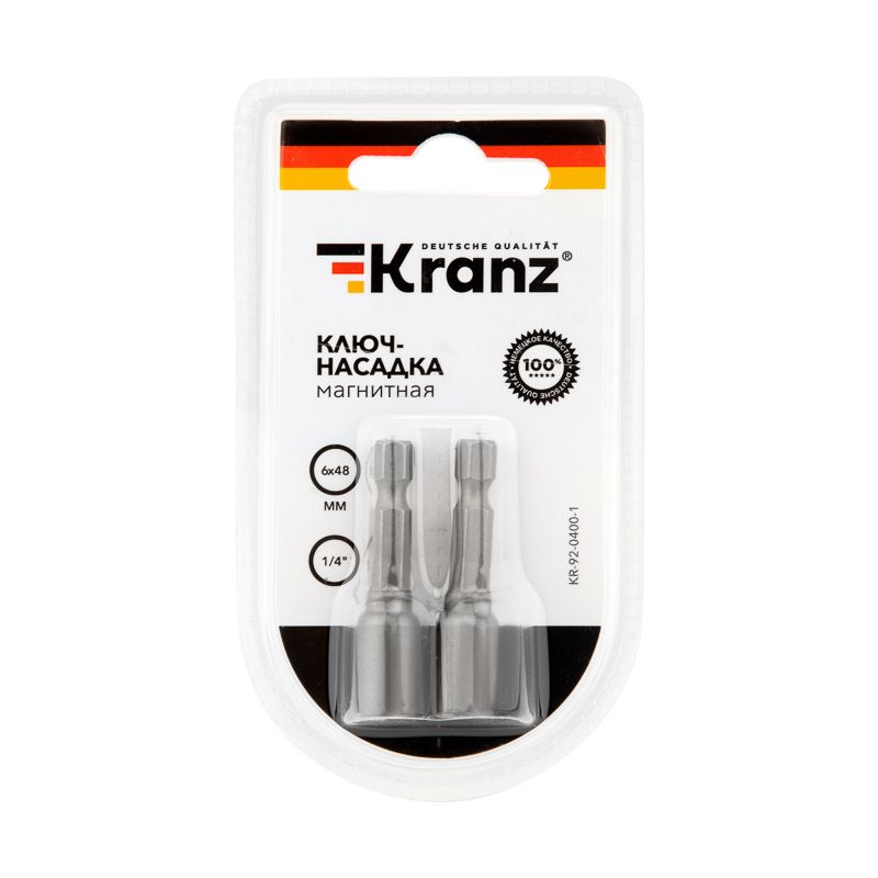 Ключ-насадка магнитная 1/4" 6х48 мм (2 шт./уп.) Kranz - Фото 3