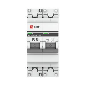 Авт. выкл. 2P 6А (В) 4,5kA ВА 47-63 EKF