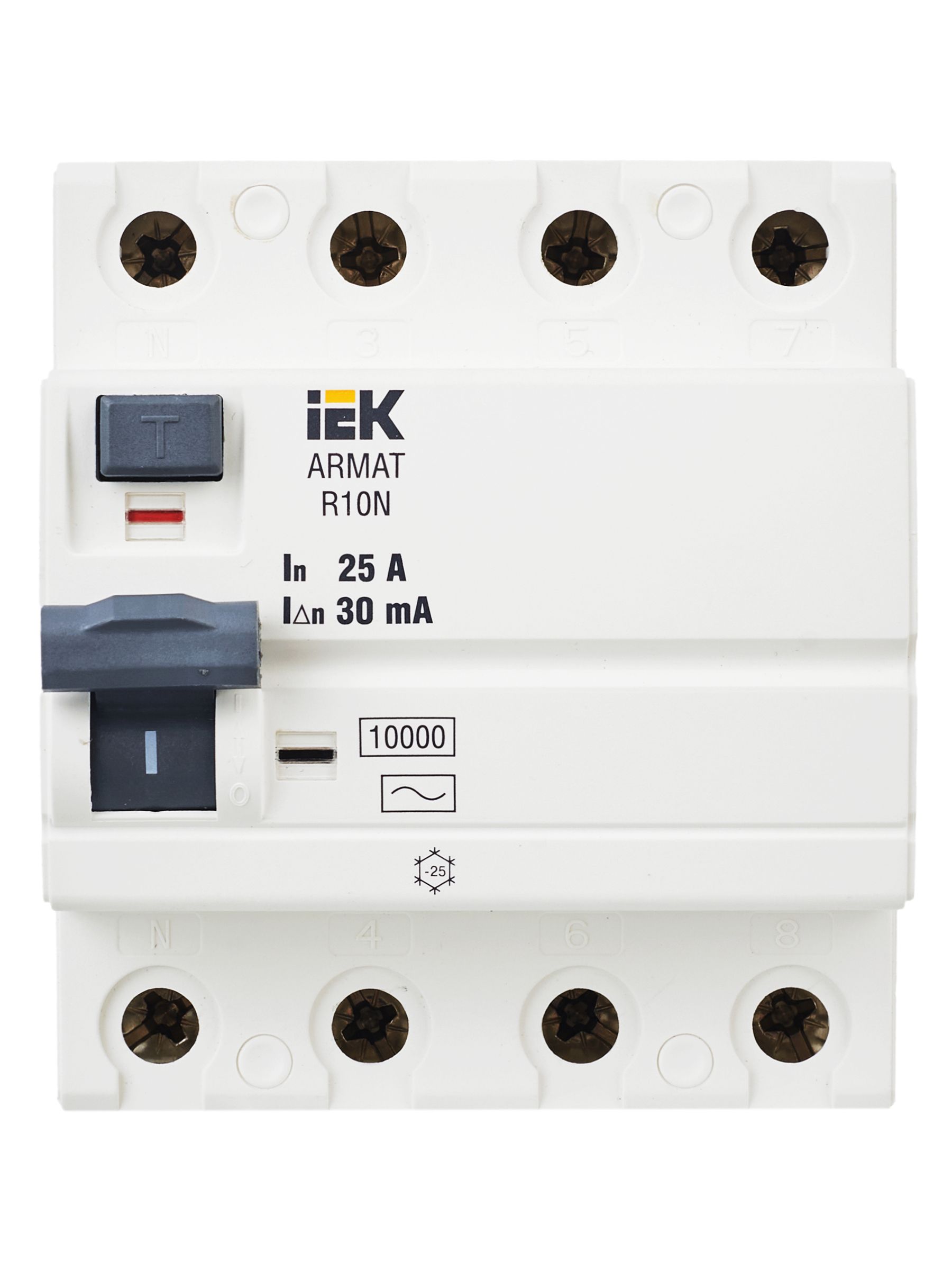 ARMAT Выключатель дифференциального тока R10N 4P 25А 30мА тип AC IEK - Фото 6