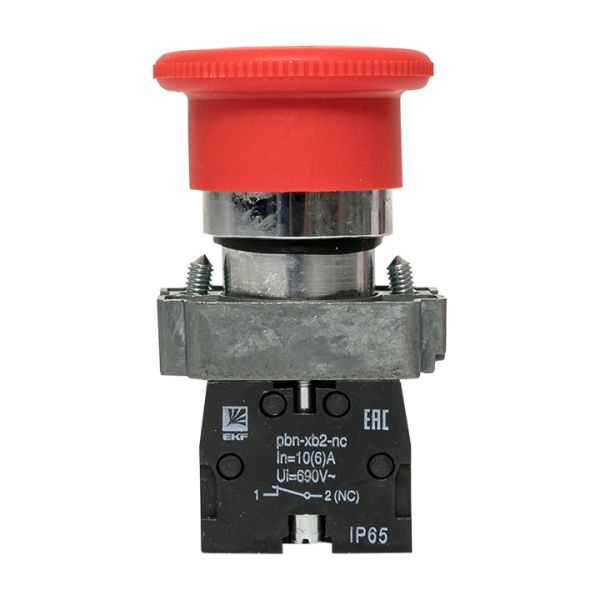 Кнопка BS542 поворотная красная грибок NC IP65 EKF - Фото 3