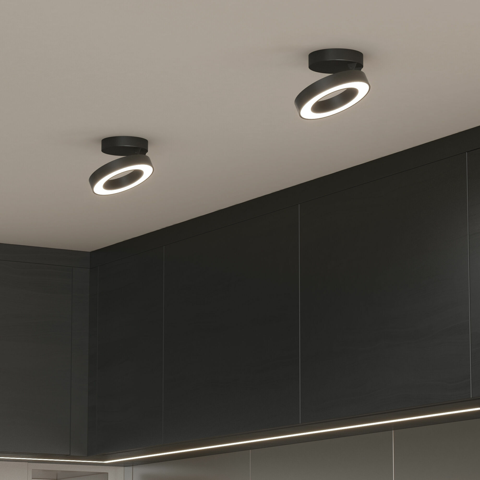 Накладной светодиодный светильник Spila черный 12W 4200К 25105/LED Elektrostandard - Фото 3