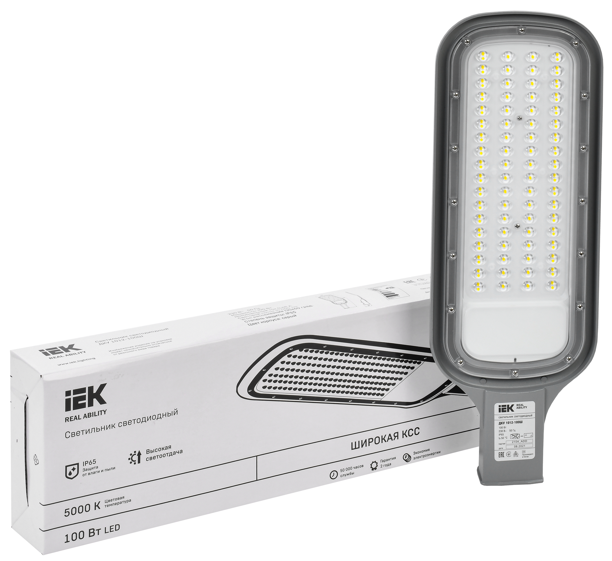 Светильник светодиодный консольный ДКУ 1012-100Ш 5000К IP65 серый IEK - Фото 3